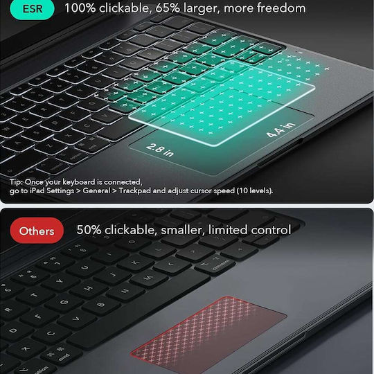 ESR ESR Shift Magnetic Flip Cover mit Tastatur in Grau für iPad Pro 13 (2024) iPad Pro 13 (2025)