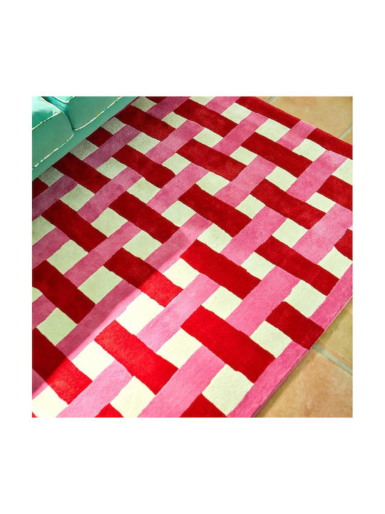 Harlequin Handgefertigt Teppich Rechteckig Wolle Coral/rose
