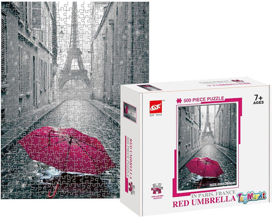 Red Umbrella Paris Puzzle 2D 500pcs