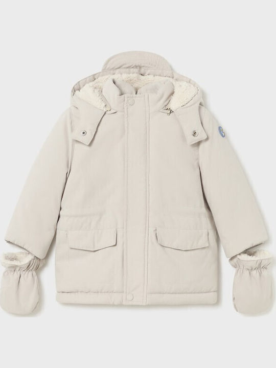 Kids' Parka with Hood Beige