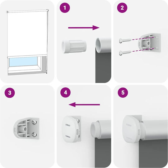 vidaXL Roller Blinds Partial Blackout Gray W120xH175cm 4016052