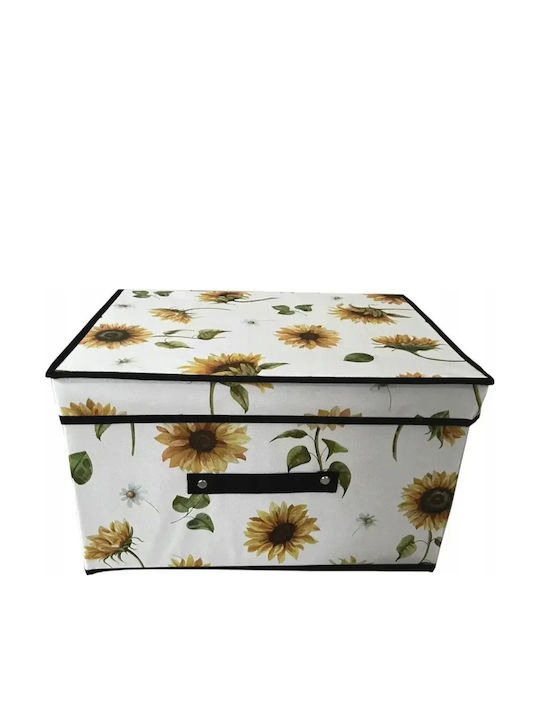 Tpster Fabric Storage Box with Lid Yellow 60x40x30cm