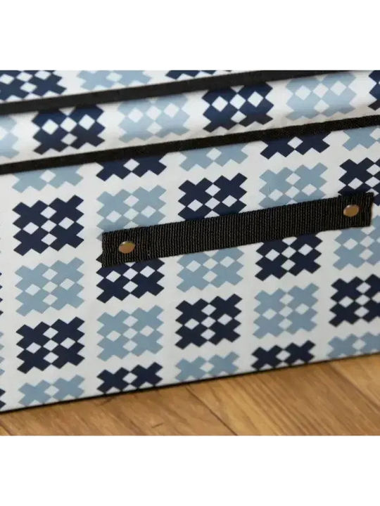 Fabric Storage Box with Lid Blue 60x40x30cm