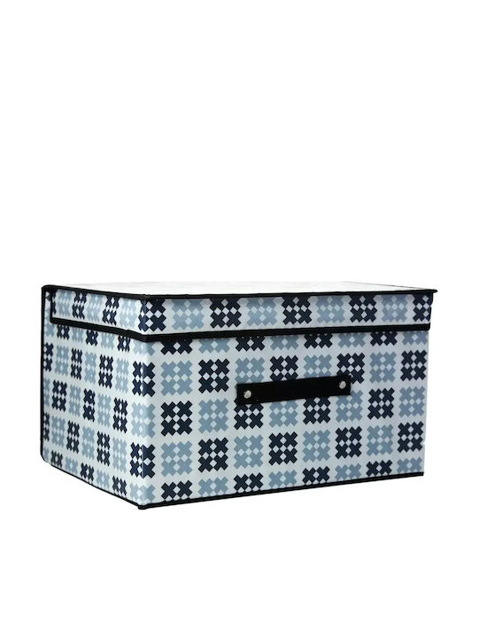 Fabric Storage Box with Lid Blue 60x40x30cm