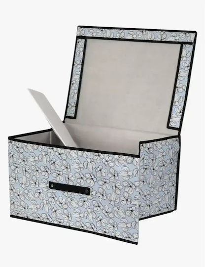 Tpster Fabric Storage Box with Lid Blue 40x30x25cm