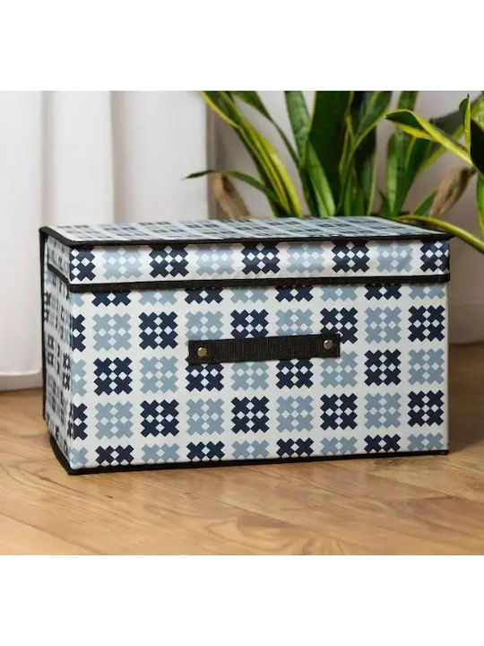 Fabric Storage Box with Lid Blue 40x30x25cm