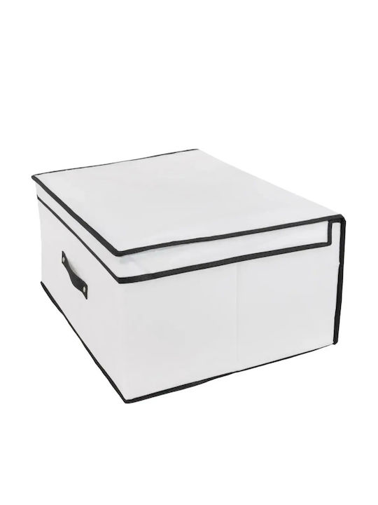 Tpster Текстил Кутия за съхранение с капак Бял 30x28x15см 1бр