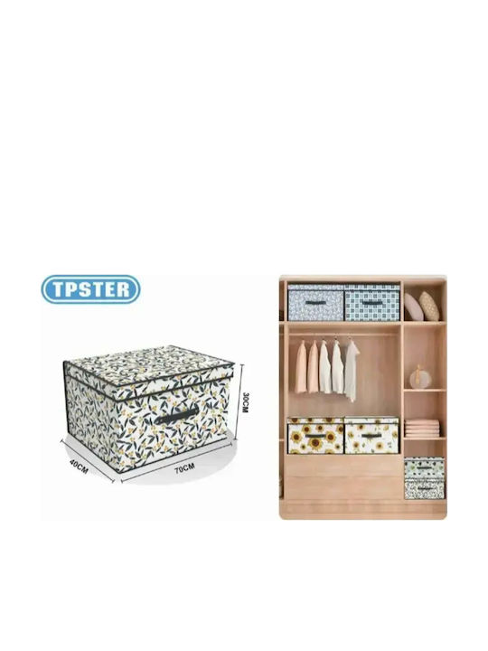 Tpster Stoff Aufbewahrungsbox mit Deckel 70x40x30cm 1Stück