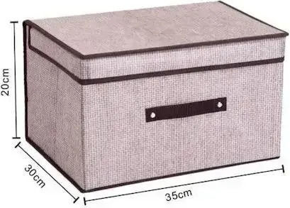 Tpster Fabric Storage Box with Lid 35x30x20cm