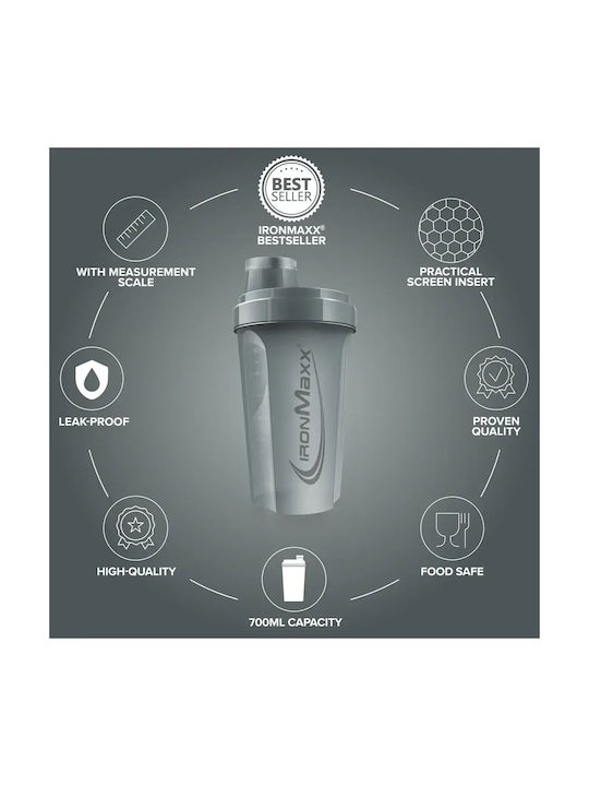 IronMaxx Shaker Proteine 750ml Plastic Gri