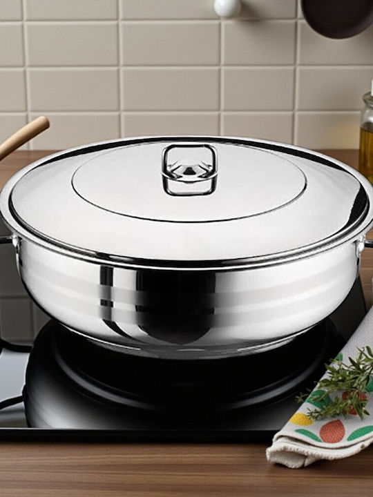 Hascevher Arian Gastro Shallow Stainless Steel Pot 6.5lt / 30cm