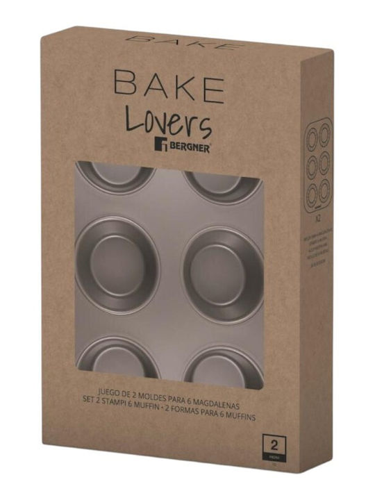 Bergner Cupcakes & Muffins 6 Cups Baking Pan 26.5x18.5cm 2pcs