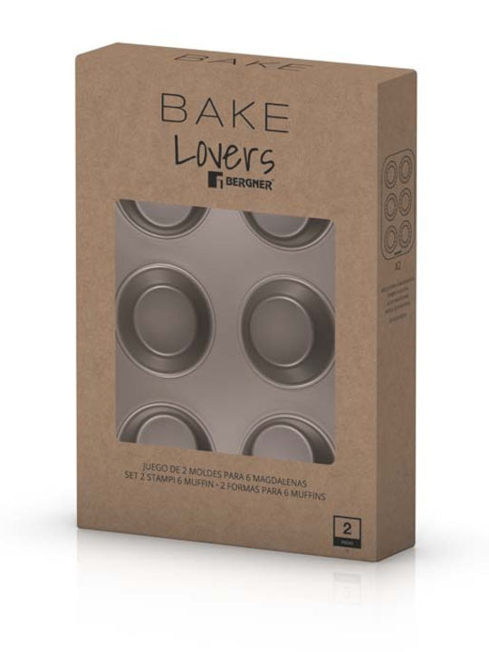 Bergner Cupcakes & Muffins 6 Cups Baking Pan 26.5x18.5cm 2pcs