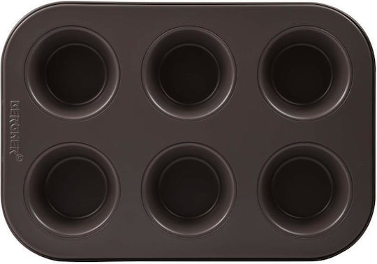 Bergner Formă de Patiserie pentru Cupcakes/Muffins 6 Locuri 26.5x18.5buc 2buc