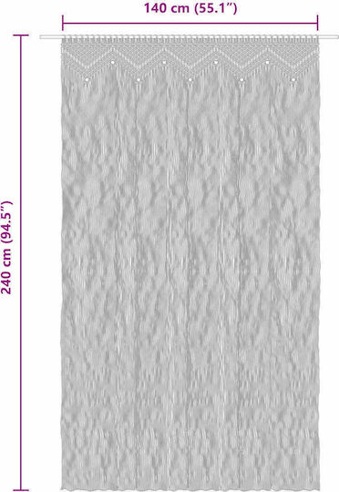 vidaXL Fabric Door Curtain Ecru 140x240cm 133908