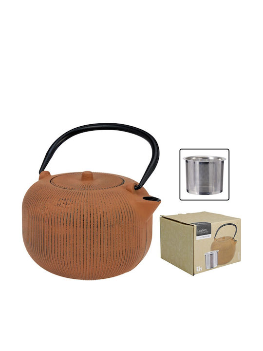 Excellent Houseware Τσαγιέρα με Φίλτρο Μαντεμένια Καφέ 1000ml