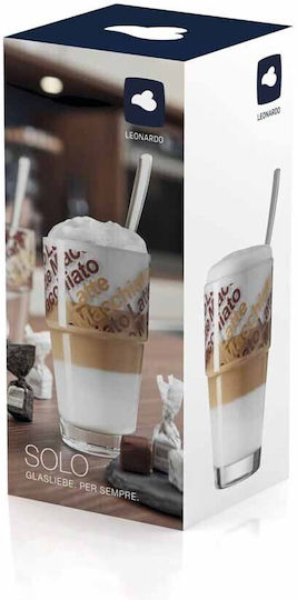 Leonardo Σετ Ποτήρια Καφέ/Freddo από Γυαλί 250ml 2τμχ