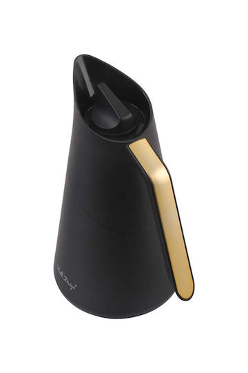 Vialli Design Soho Κανάτα Θερμός Πλαστικό 1lt Black And Gold