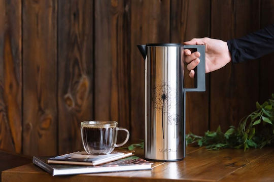 Vialli Design Corto Stainless Steel Thermos Bottle Jug 1L Grey