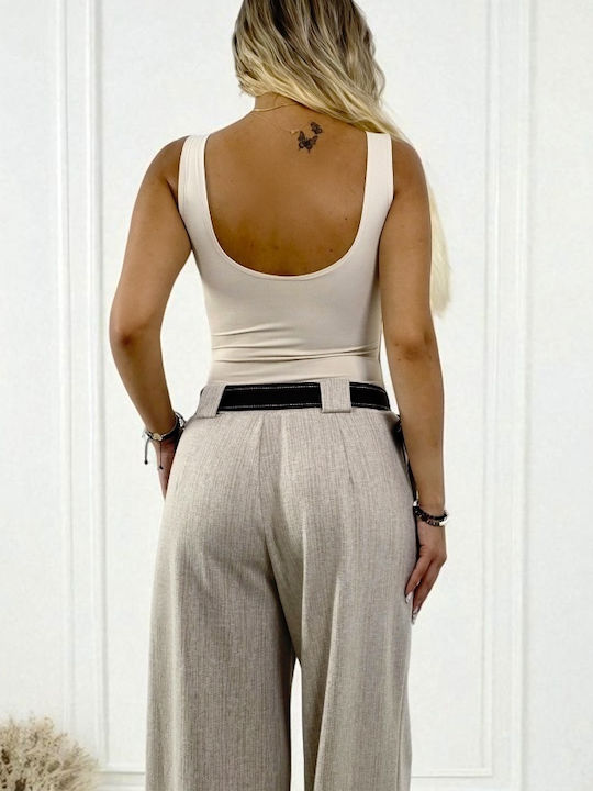 Damen-Bodysuit Zhoe Träger Creme Größe S M