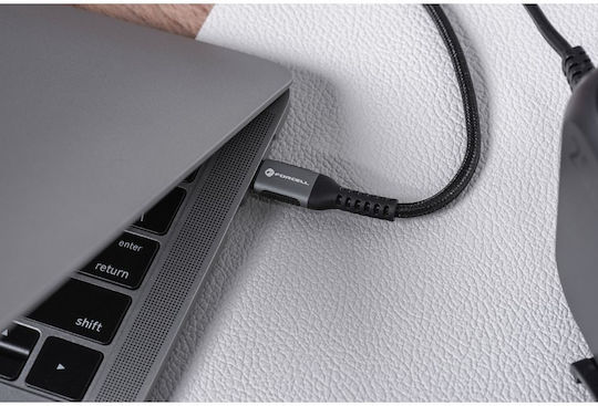 Forcell F-energy USB 2.0 Cable USB-C male - USB-C 240W Μαύρο 0.5m 303110