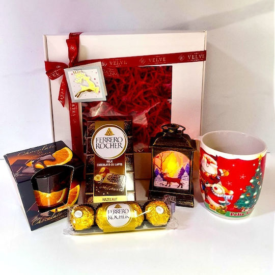Pachet Secret Santa Lanternă Decorațiune Tip Lumânare Parfumată Sezonieră Cană Design De Crăciun Selecție Dulciuri În Cutie Cadou