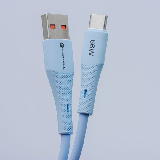 Forcell F-energy Редовна USB 2.0 Кабел USB-C мъжки - USB-A мъжки 66W Син 1м