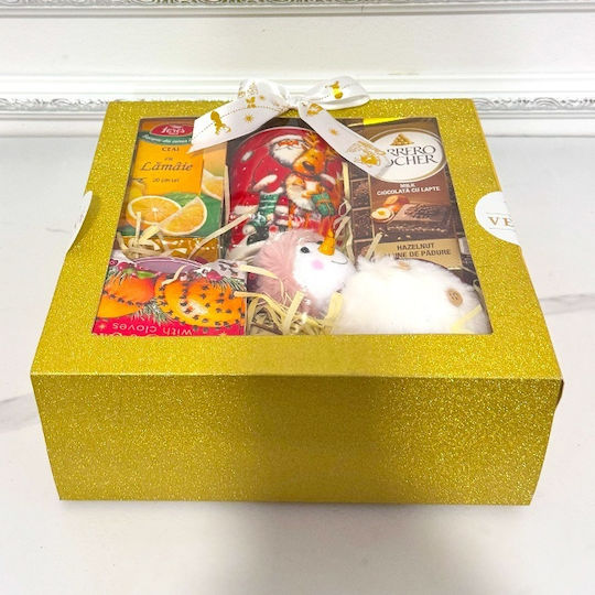 Pachet De Crăciun Decorațiune Brad De Crăciun Cană Cu Design Festiv Ciocolată Ferrero Rocher Pliculețe De Ceai Lumânare Parfumată Ambalate În Cutie Cadou