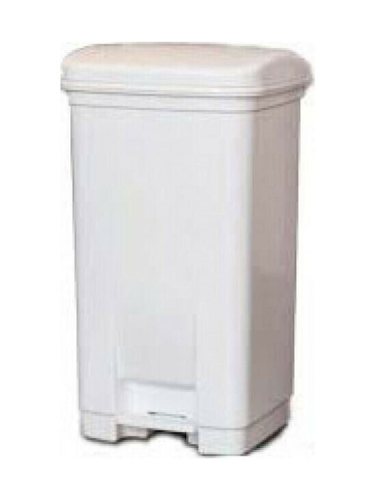 Viomes Waste Bin Waste Plastic with Pedal White 40lt 1pcs