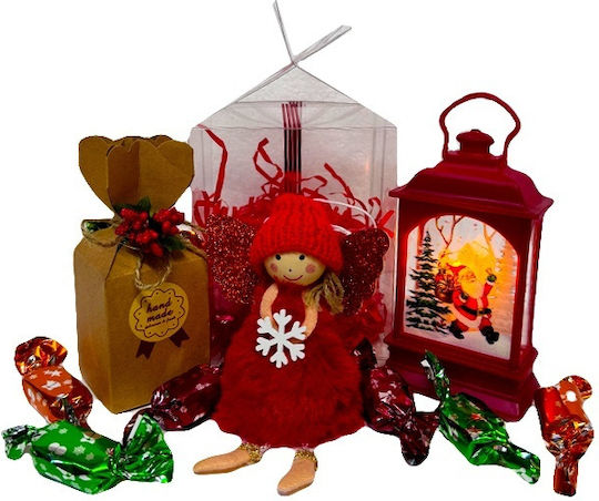 Pachet Secret Santa Lanterne Moș Crăciun Lumina Decorațiune Înger Decorativ Bomboane Brad De Crăciun În Cutie De Prezentare Transparentă