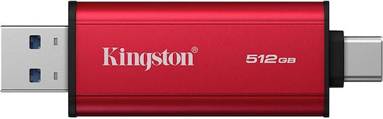 Kingston 512GB USB 3.2 SSD Stick with USB-C & USB-A Connection Black