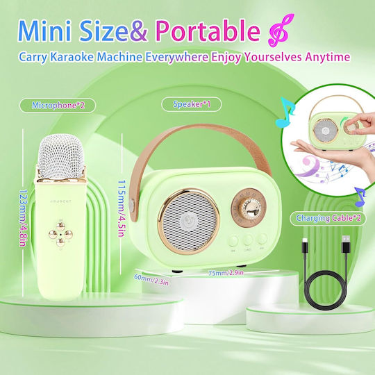 Boxă Karaoke cu Microfoane Fără Fir C30 Pro 96523845623 Verde