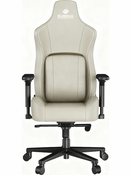 Eureka Ergonomic Python II GC-08 Καρέκλα Gaming Δερματίνης με Ρυθμιζόμενα Μπράτσα Γκρι