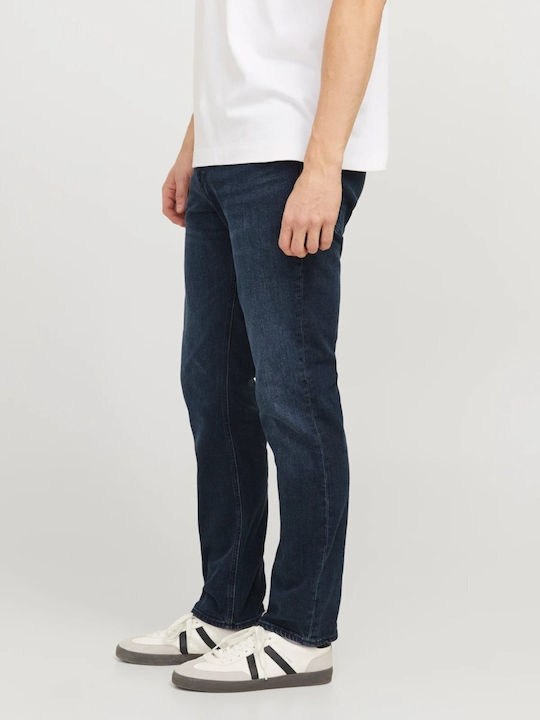 Men's Elastic Jeans Pants with Regular Straight Fit Dark Navy