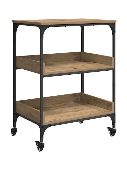 vidaXL Küchenwagen Hölzernes Braun 60x41x80.5cm