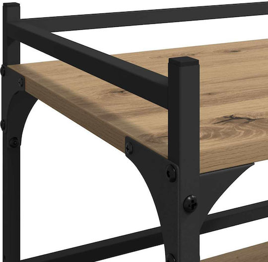 vidaXL Τρόλεϊ Κουζίνας Ξύλινο 3 Θέσεων Καφέ 50x35x75.5cm