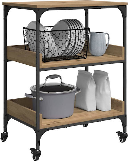vidaXL Küchenwagen Hölzernes Braun 60x41x80.5cm