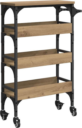 vidaXL Τρόλεϊ Κουζίνας Ξύλινο 4 Θέσεων Καφέ 53x20x76cm