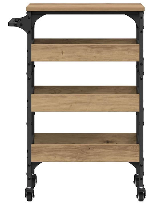 vidaXL vidaXL Küchenwagen Hölzernes 4 Ebenen Braun 53x20x76cm
