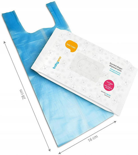 Babyono Replacement Bags for Bin Blue 100 Pieces