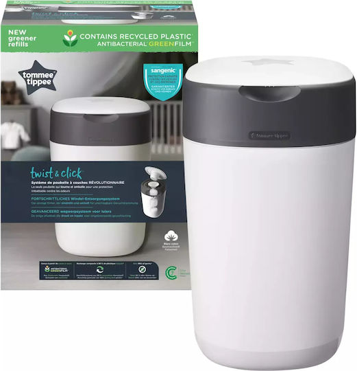 Tommee Tippee Twist & Click Diaper Disposal Bin White