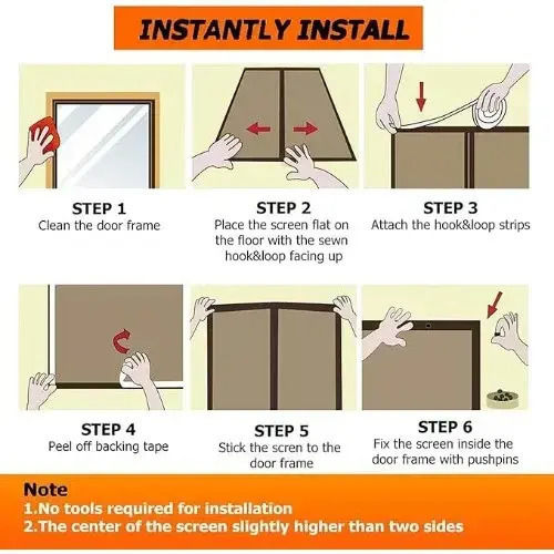 Hoomei Pet Friendly Door Mosquito Net with Velcro with Magnetic Clasp White 220x110cm