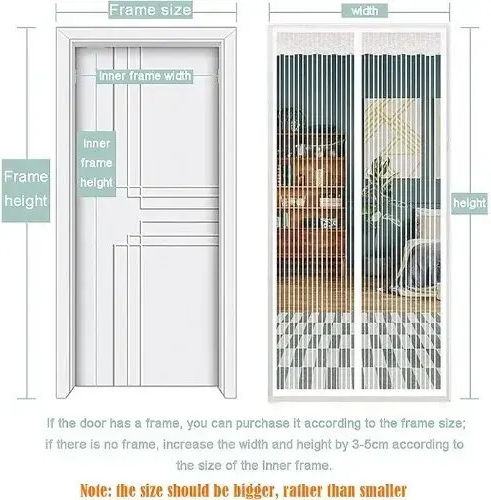 Hoomei Pet Friendly Door Mosquito Net with Velcro with Magnetic Clasp White 220x110cm