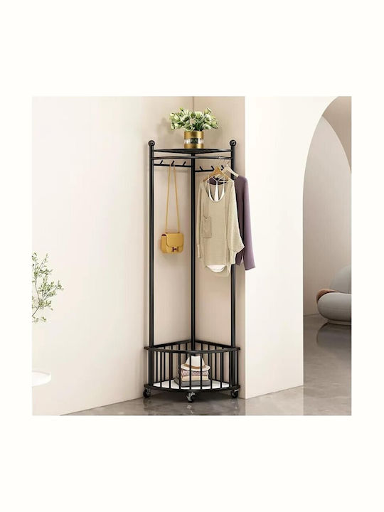 Viosarp Wheeled Floor Garment Rack made of Metal White 40x40x170cm