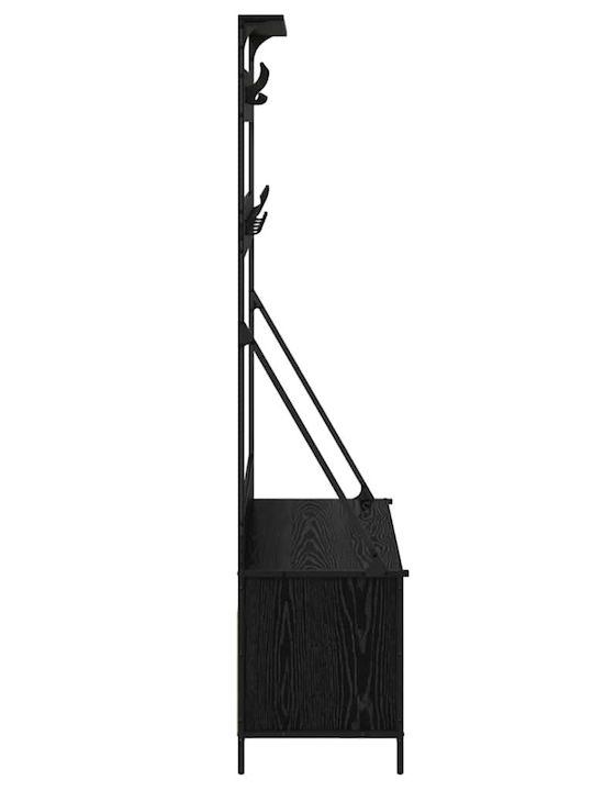 vidaXL Гардеробна стойка Черен 100x41x184см