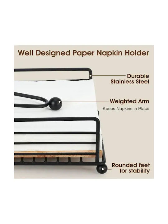 Tpster Metallic Napkin Holder Black 18x18x7cm 36286
