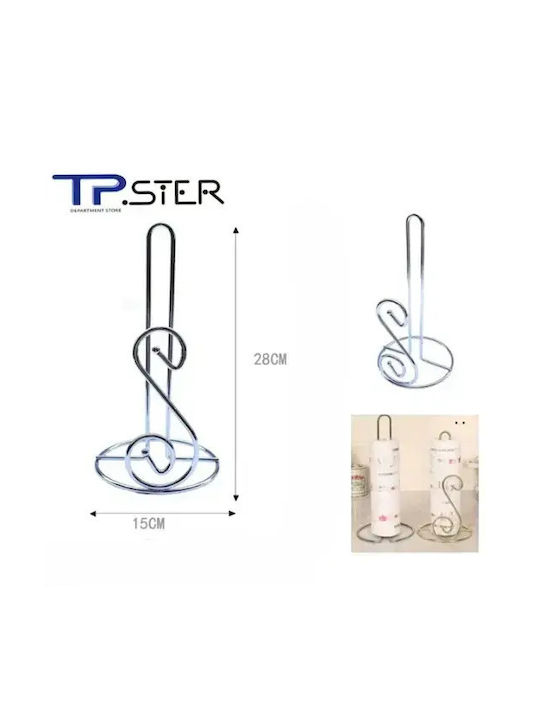 Tpster Βάση για Χαρτί Κουζίνας Μεταλλική Ασημί 15x15x28cm 36294