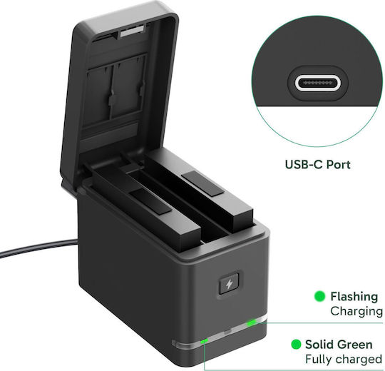 Akaso Batteries 2 Pcs 3 Slot Charger Akaso360