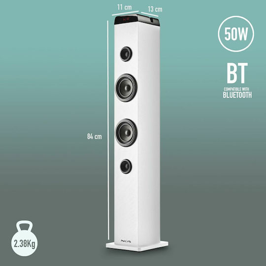 NGS Sky Charm Αυτοενισχυόμενο Ηχείο με Bluetooth 50W (Τεμάχιο) Λευκό