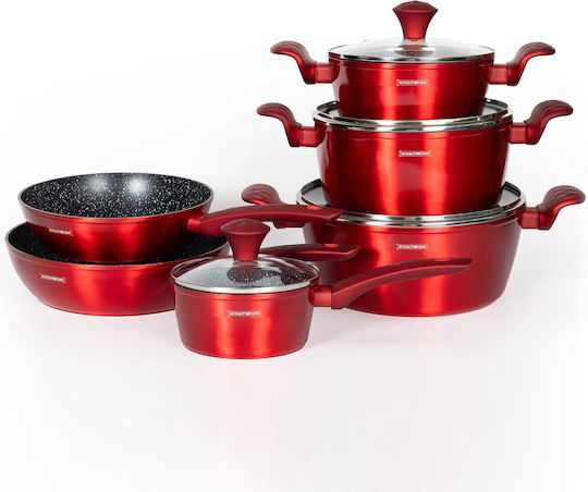 Royalty Line SteweHome Kochgeschirr-Set aus Aluminiumguss mit Stein Innenbeschichtung 6 Teile